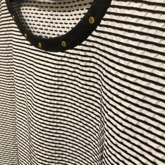 Calvin Klein Black and White Stripe Blouse - Picture 3 of 9